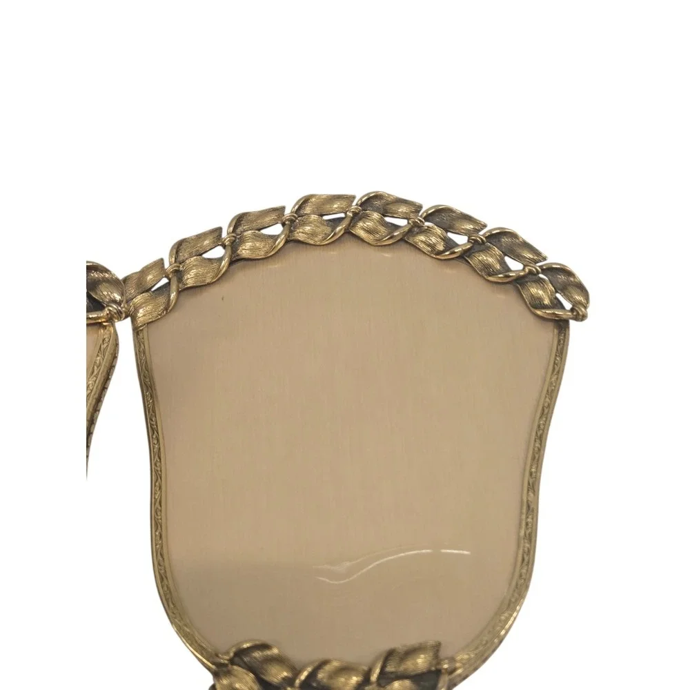 Antique 24kt Gold-Plated‎ Vanity Dresser Set with Hand Mirror and Brush